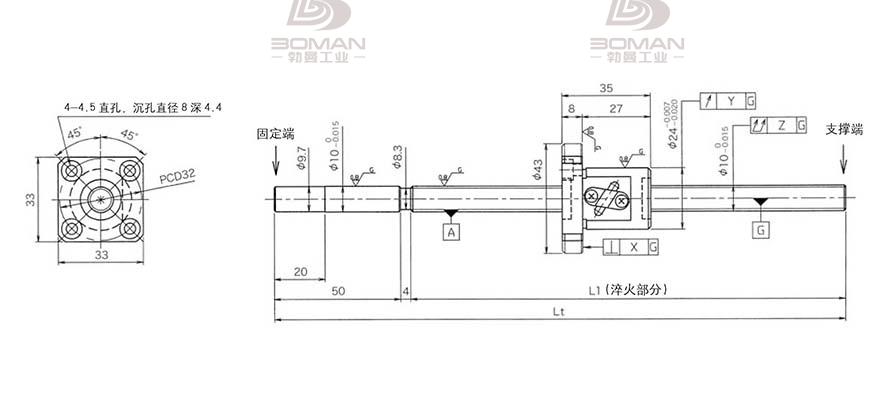KURODA GG102FDS-AAFR-0320A 黑田精工丝杆底座安装方法