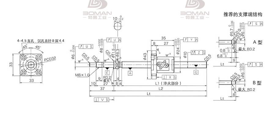 KURODA GP102FDS-AAFR-0320B-C3F 黑田精工丝杆是什么材质